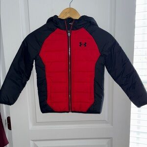 Under Armour Black and Red Hooded Jacket kids